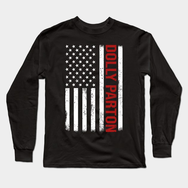 Graphic Dolly Proud Name US American Flag Birthday Gift Long Sleeve T-Shirt by Intercrossed Animal 